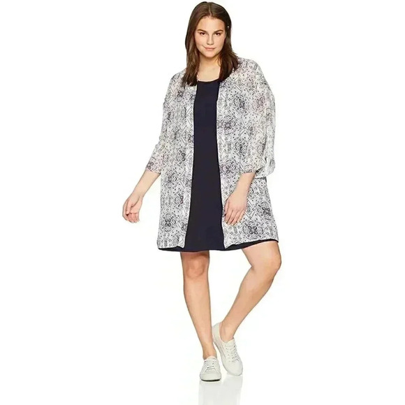 Wallflower Dresses & Skirts - Plus Size Sleeveless Dress w/ Chiffon Kimono Cover Up 2X